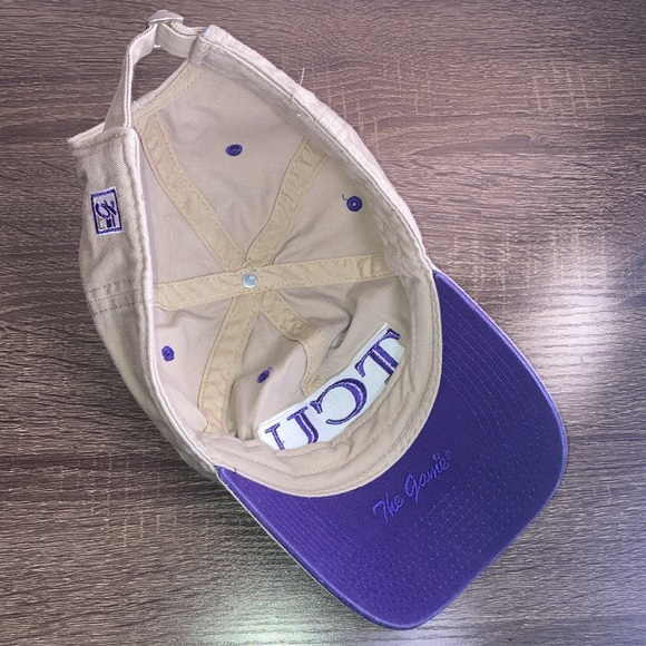 Vintage The Game 90s Texas Christian University Split Bar Strapback Hat EUC - Picture 6 of 7